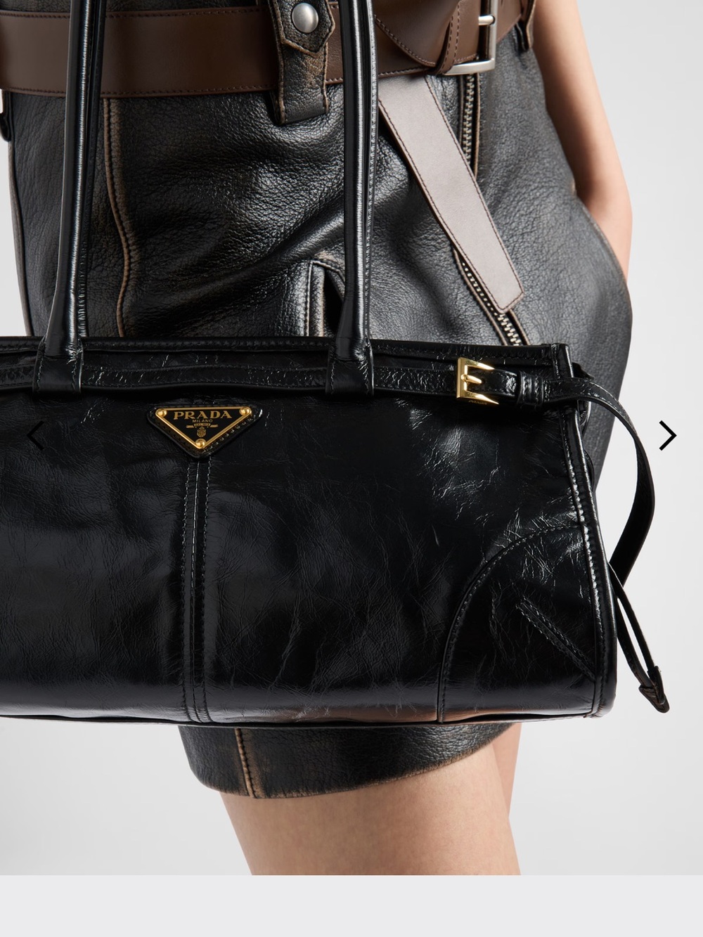 Prada Black Bonnie Shoulder bag with Gold Hardware NWOT - Picture 3 of 11
